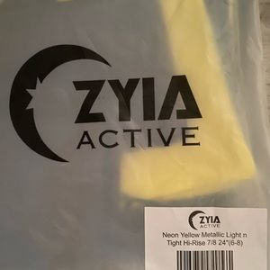 Zyia Neon Yellow Metallic light n tight Set